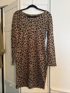 Tinley Road Leopard Print Knit Sweater Dress